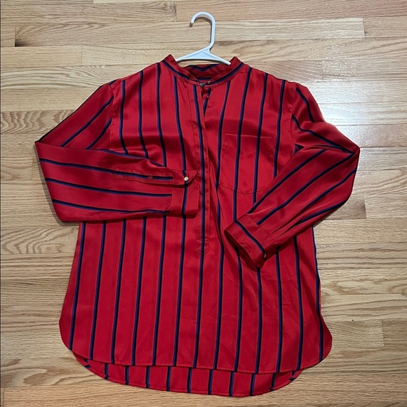 Ralph Lauren Red and Black-Blue Striped Casual Shirt - Picture 1 of 4